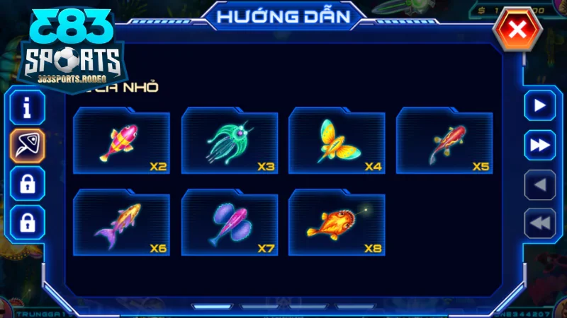 Kho vũ khí và cá boss cực đỉnh, giúp tăng tỷ lệ thưởng cao